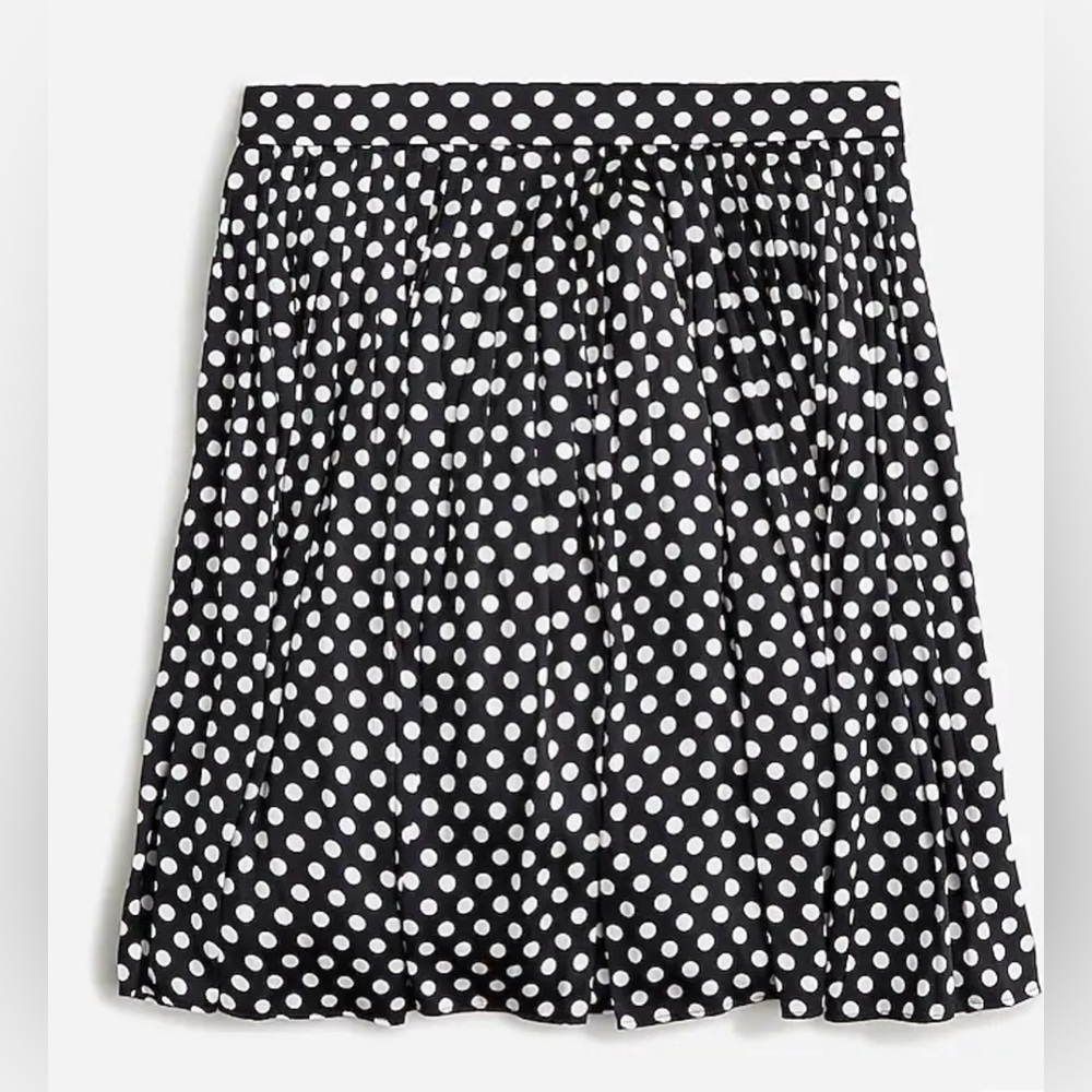 NWOT JCrew Featherweight satin mini skirt in dot - Picture 3 of 6